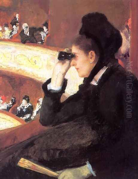 At the Francais, a Sketch (or At the Opera) Oil Painting by Mary Cassatt