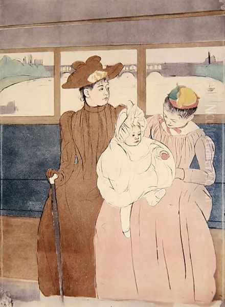 In the Omnibus (The Tramway) 1891 Oil Painting by Mary Cassatt