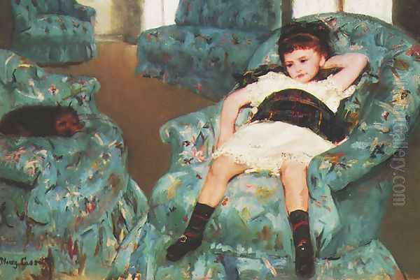 Little Girl in a Blue Armchair, 1878 Oil Painting by Mary Cassatt