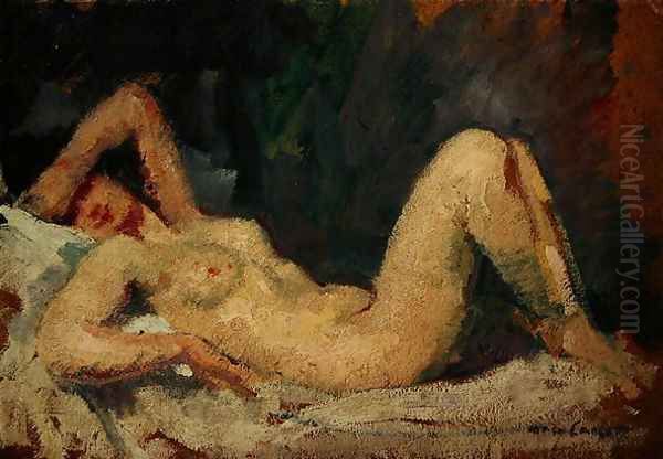 Reclining Nude Oil Painting by Mary Cassatt