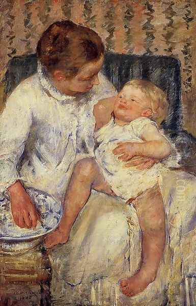 The Child's Bath Oil Painting by Mary Cassatt