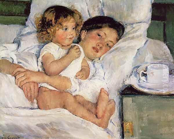 Breakfast in Bed Oil Painting by Mary Cassatt