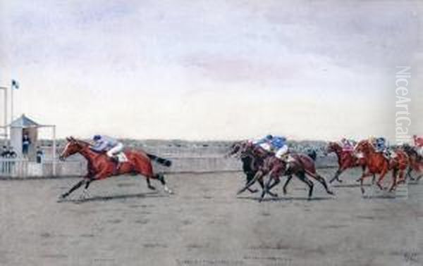 The Houghton Stakes, Newmarket, 1929, Won By Scardroy Oil Painting by Isaac Cullin