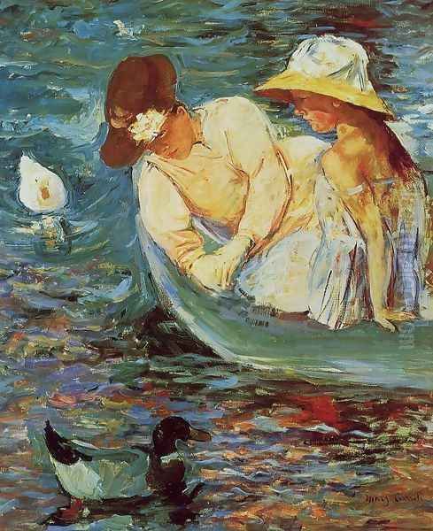 Summertime Oil Painting by Mary Cassatt