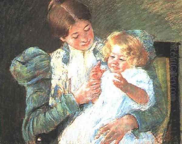 Pattycake Oil Painting by Mary Cassatt