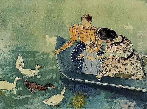 Feeding The Ducks Oil Painting by Mary Cassatt