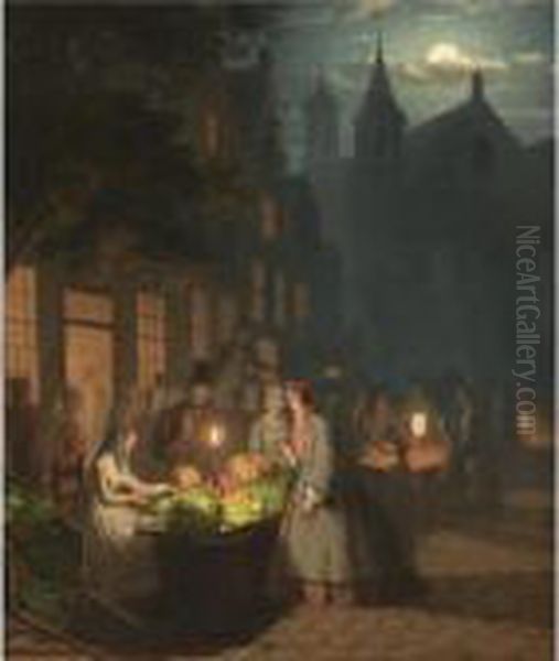 Fruit And Vegetable Market Oil Painting by Johann Mongels Culverhouse