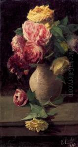 Natura Morta Con Vaso Di Fiori Oil Painting by Ettore Cumbo