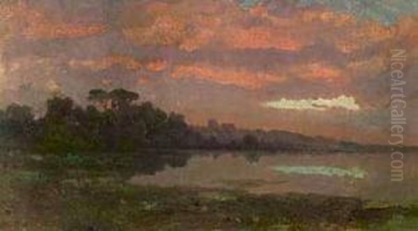 Tramonto Sul Lago Oil Painting by Ettore Cumbo