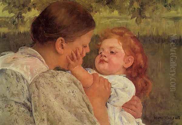 Maternal Caress Oil Painting by Mary Cassatt