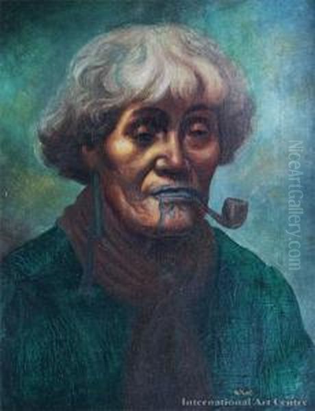 Ena Te Papatahi, A Ngapuhi Chieftainess Oil Painting by Vera Cummings