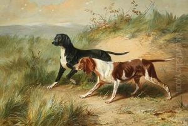 Two Dogs Oil Painting by Conradyn Cunaeus