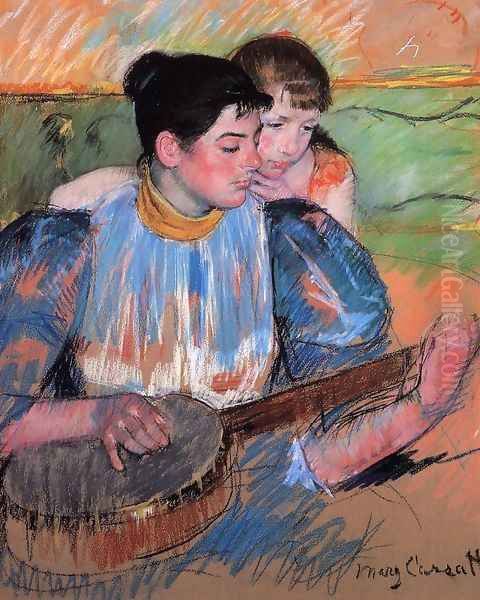 The Banjo Lesson Oil Painting by Mary Cassatt