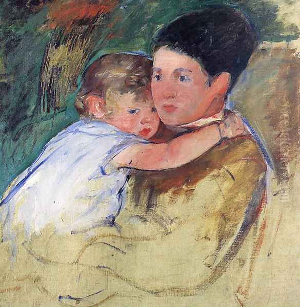 Sketch Of Anne And Her Nurse Oil Painting by Mary Cassatt