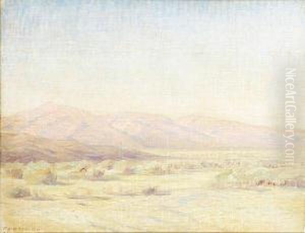 Desert Landscape Oil Painting by Frank William Cuprien