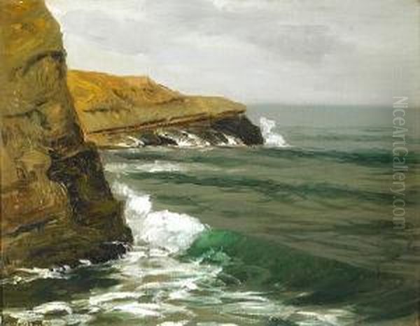 The Cliffs At La Jolla Oil Painting by Frank William Cuprien