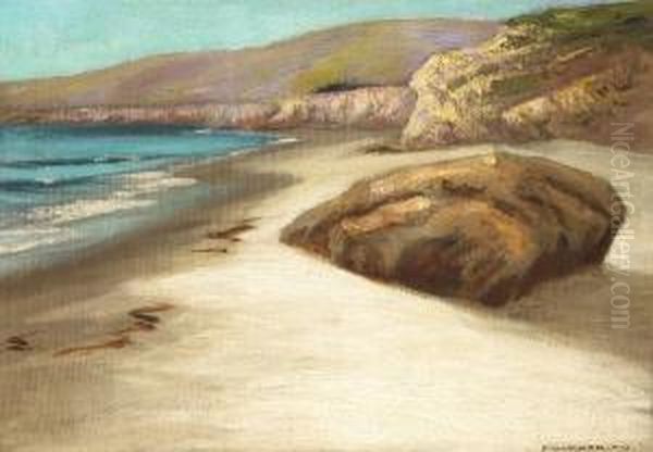 Sunny Sands, Arch Beach (no.100) Oil Painting by Frank William Cuprien