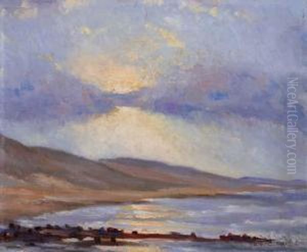 Coastal Seascape Oil Painting by Frank William Cuprien