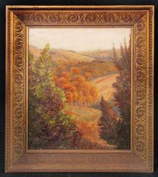 Autumn Hills Oil Painting by Frank William Cuprien