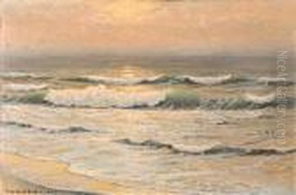 Opalescent Evening Oil Painting by Frank William Cuprien