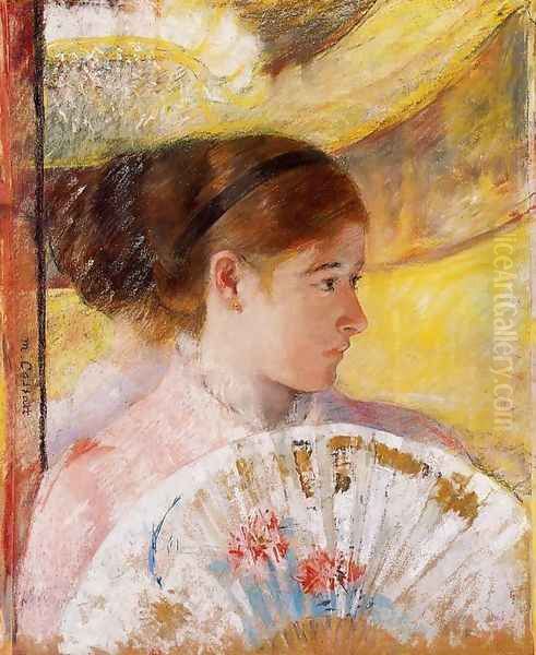 At The Theater Oil Painting by Mary Cassatt