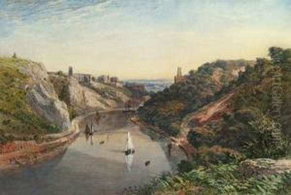 Clifton Gorge, Avon Oil Painting by James Jackson Curnock