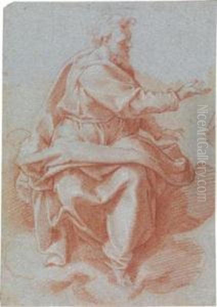 A Study Of A Saint Oil Painting by Francesco Curradi