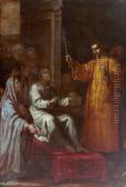 Religiose Szene; Scena Religiosa Oil Painting by Francesco Curradi