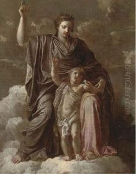 An Allegorical Depiction Of The Madonna And Child Oil Painting by Francesco Curradi