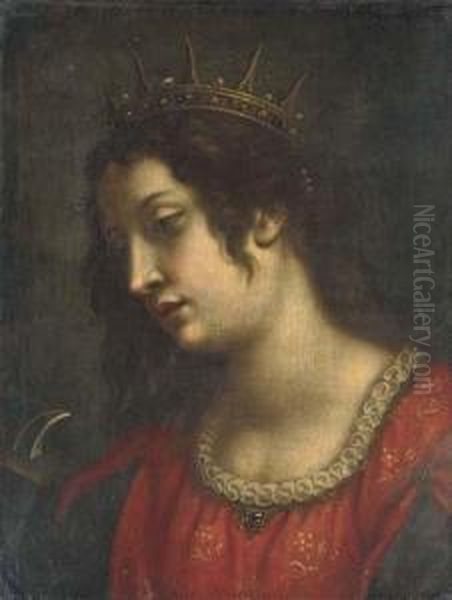 Saint Catherine Of Alexandria Oil Painting by Francesco Curradi