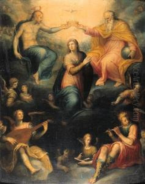 La Vergine Incoronata Dalla Trinit In Coro D'angeli Oil Painting by Francesco Curradi