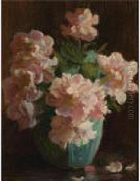 Pink Roses Oil Painting by Charles Curran