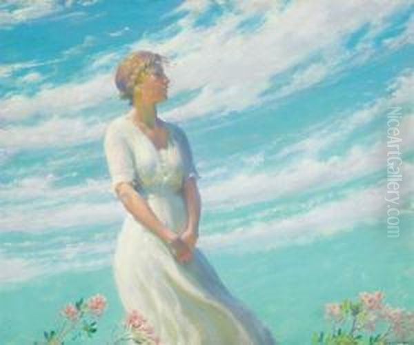 ''may Breeze'' Oil Painting by Charles Curran