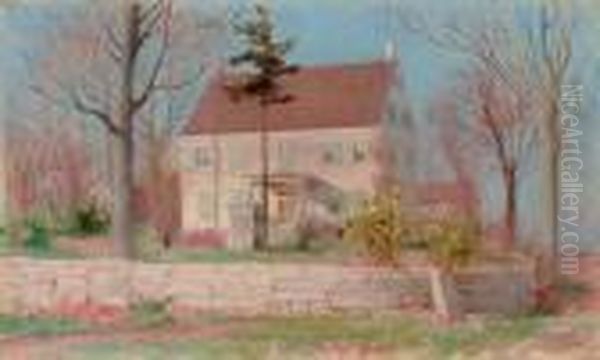 The Family Homestead, Connecticut Oil Painting by Charles Curran