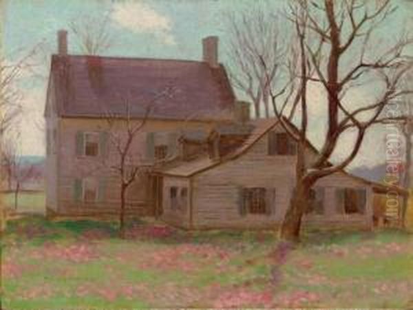 The Ralph Mead House, Quaker Ridge Farm, Greenwich, Connecticut Oil Painting by Charles Curran