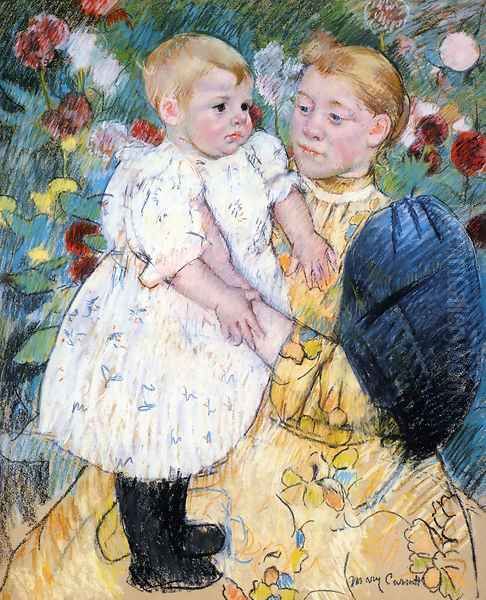 In The Garden Oil Painting by Mary Cassatt