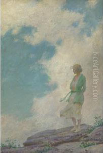 The Green Jacket Oil Painting by Charles Curran