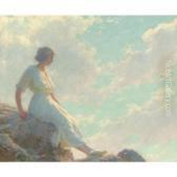 A Seat On The Summit Oil Painting by Charles Curran