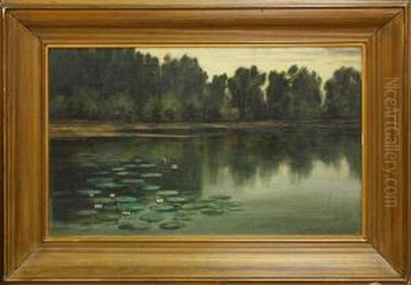 Lily Pond With Ducks Oil Painting by Edward Wilson Currier