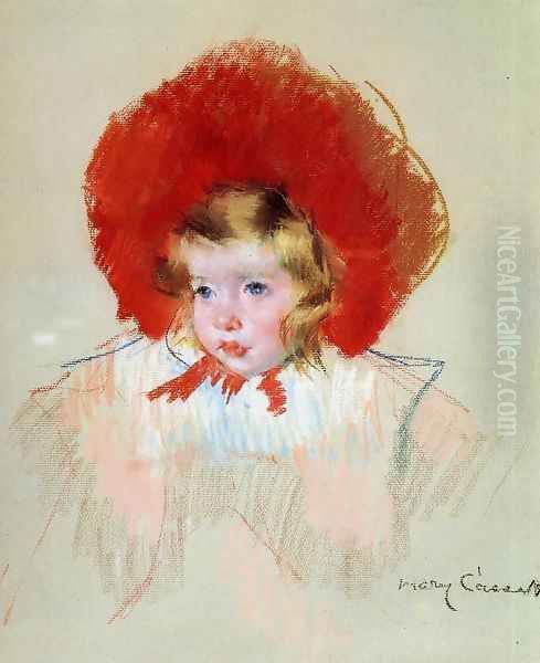 Child with a Red Hat Oil Painting by Mary Cassatt