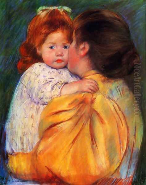 Maternal Kiss Oil Painting by Mary Cassatt