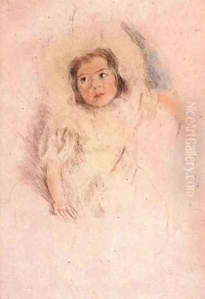 Margot Wearing A Bonnet Oil Painting by Mary Cassatt