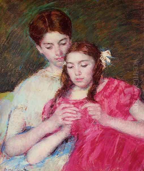 The Crochet Lesson Oil Painting by Mary Cassatt