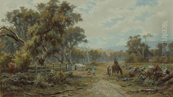 At Lancefield, Victoria, Australia Oil Painting by James Waltham Curtis