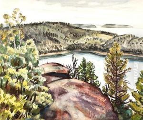 Looking Over Thepunchbowl: Stave Island Oil Painting by Carl Gordon Cutler