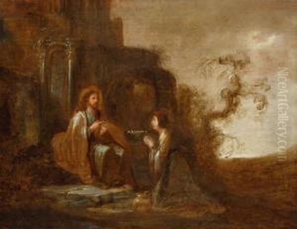 Christ And The Samaritan Woman Near The Well Oil Painting by Benjamin Gerritsz. Cuyp