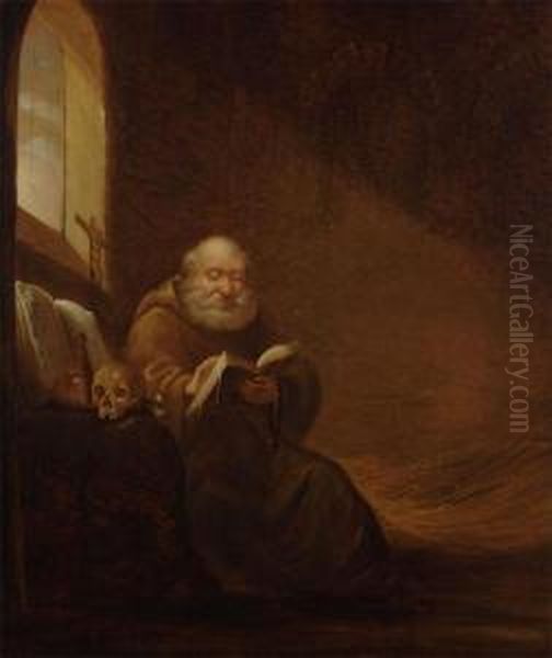 Reading Monk Oil Painting by Benjamin Gerritsz. Cuyp