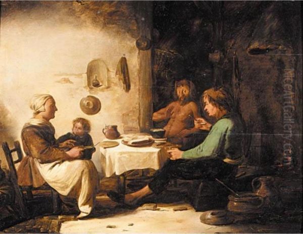 The Satyr And The Peasant Family Oil Painting by Benjamin Gerritsz. Cuyp