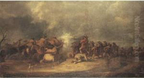 Charge De Cavalerie Oil Painting by Benjamin Gerritsz. Cuyp