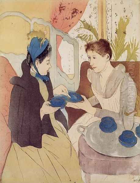 The Visit Oil Painting by Mary Cassatt